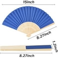 thumbnail image 2 of 12PCS Folding Paper Fans, Handheld Paper Fan Foldable Decorative Fans Blue Bamboo Fan for Summer Beach Party Dancing DIY Wall Decoration, 2 of 6