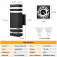 thumbnail image 4 of Lámpara de pared exterior DASTOR, paquete de 4 unidades, negro mate, 110 V, IP65, 4 of 6