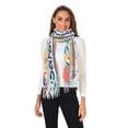 thumbnail image 2 of FORMRS Womens Scarf Winter Soft Long Big Warm Shawls Wrap Tassel Scarves, Yellow Sardines Pattern, 2 of 9