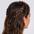 thumbnail image 5 of Brown Double Bangs Clip Headband with 8 Small Clips, Women Double Layer Hairpin Headband, Women's Fashion Headbands, 5 of 8