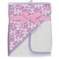 thumbnail image 2 of Hudson Baby Infant Girl Cotton Hooded Towel and Washcloth 2pc Set, Brocade, One Size, 2 of 4