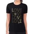 thumbnail image 4 of Women's G-III 4Her by Carl Banks Black New Orleans Saints Love Graphic Fitted T-Shirt, 4 of 5