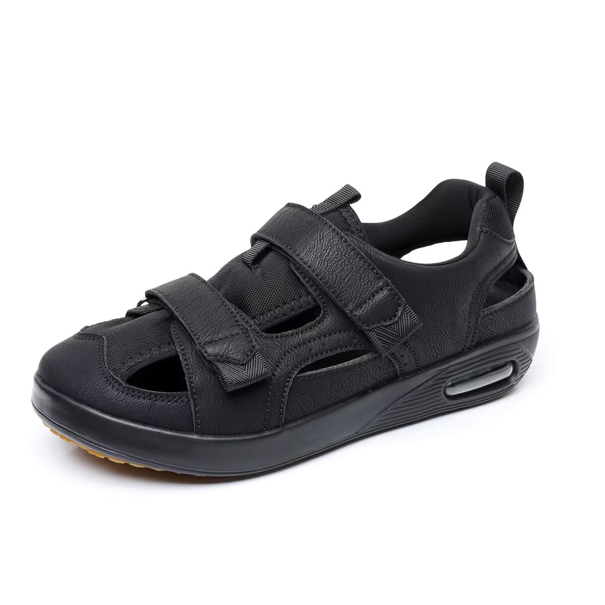 Extra Wide Diabetic Sandals for Men - Adjustable Velcro Walking Sandals with Air Cushion, Non-Slip Rubber Sole, Memory Foam Insole, Breathable Orthopedic Shoes for Swollen Feet, Plantar Fasciitis