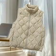 thumbnail image 5 of AUNVITO Women's Lightweight Down Vest Stand Collar Sleeveless Warm White Duck Down Casual and Stylish, 5 of 6