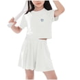 thumbnail image 3 of Ultrave Girls Athletic Set, Short Sleeve Tee & Shorts Casual Outfit, Lightweight Activewear for Girls, Summer Sets for 5-15Y, 3 of 5