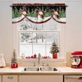 thumbnail image 2 of Christmas Snowman Tie Up Valances Curtain, Xmas Tree Forest Snowflake Wood Red Black Adjustable Rod Pocket Short Window Treatment Tie Up Curtains Valances for Kitchen Living Room Bathroom 54x18 In, 2 of 9