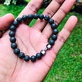 thumbnail image 4 of Pulsera De Mancuernas De Piedra De Lava Volcánica Negra Natural Pulseras De Cuentas Mate Negras Para Mujeres Hombres Fitness Barbell Joyería, 4 of 4