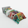 thumbnail image 2 of Circus Duvet Cover Set, Composition of Old Circus Carnival Magicians Old Fashioned Nostalgic, Bedding Set with Shams and Fitted Sheet, 3 Sizes, by Ambesonne, 2 of 2