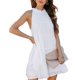 thumbnail image 3 of Vestido Sin Mangas, Cuello De Hongo Elegante Línea A Vestido De Verano Suelto Dobladillo Con Volantes Versátil Para Fiesta En La Playa ANGGREK Otros, 3 of 6