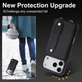 thumbnail image 3 of Tianyeda Crossbody Wallet Phone Case for iphone 17Pro ， PU Leather Case Back with Card Slot Magnetic Clasp Kickstand wrist holder black, 3 of 5
