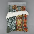 thumbnail image 2 of Ambesonne Geometric Bedding Set 3 Pcs, Grey Rounds in Border, Twin XL, Marigold Orange, 2 of 3