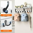 thumbnail image 3 of 29" Coat Rack Wall Mount with Shelf, 4 in 1 Coat and Key Hanger with 11 Metal Hooks, Entryway Wall Mounted Shelf with Mail Holder for Living Room, Bedroom, White, 3 of 6