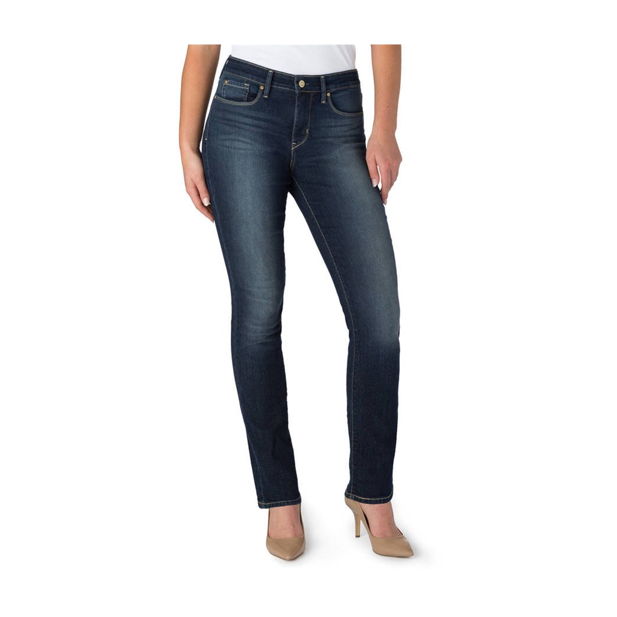 Signature by Levi Strauss & Co. Women's Totally Shaping Slim Straight Jeans  - Walmart.com