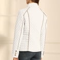 thumbnail image 4 of Wutalume Women's Winter Warm Cotton Jacket Single Breasted Zipper Jacket, Lightweight and Comfortable Outerwear for Cold Weather Protection and Daily Use,White L, 4 of 4
