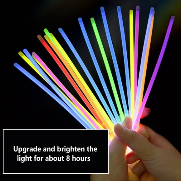 100 Pcs Bâton Lumineux Lumineux Fête Concert Portable 5 Couleurs à Usage Unique Extérieur Fête Bâton Lumineux Décoration Accessoires avec Connecteurs
