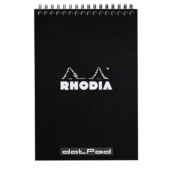 Bloc de notas Rhodia Wirebound A5 Dot 80 g 80 hojas negro