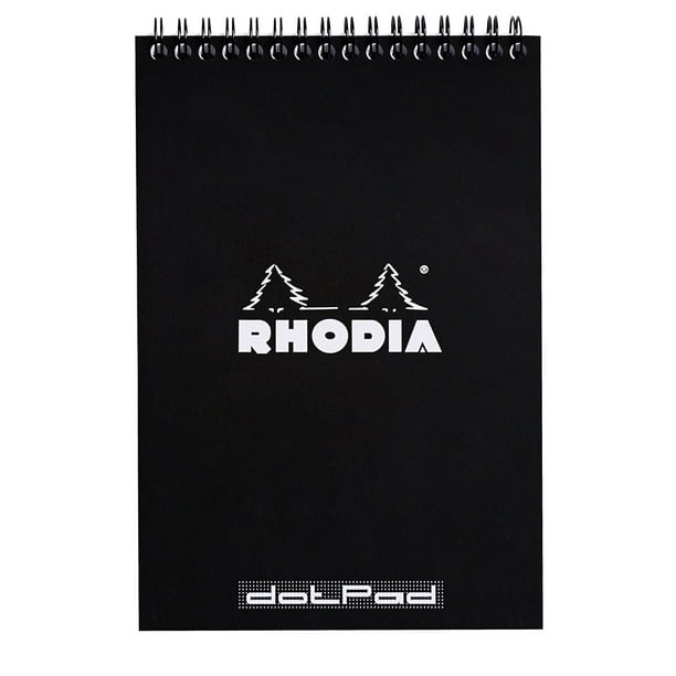 Bloc de notas Rhodia Wirebound A5 Dot 80 g 80 hojas negro