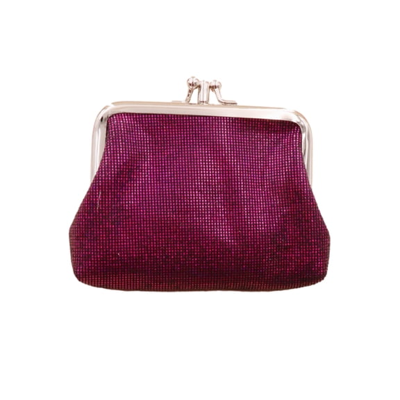 Vintage Glitter Mini Coin Purse,Portable Kiss Lock Closure Change Pouch,Double-layer Coin Wallet for Cards,Jewelry,Cash,Keys