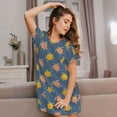 thumbnail image 3 of Picia Cute Turtle Pattern Women’s Nightdress – Casual Short-sleeved Loose-Fit Sleepwear, Soft Cotton Short-Sleeve Sleep Shirt for Relaxation & Comfort, 3 of 6