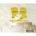 thumbnail image 1 of Couple Wedding Cake Topper Personalized Mirror Cake Topper Color Option Available 5-7 Inches Wide, 1 of 1