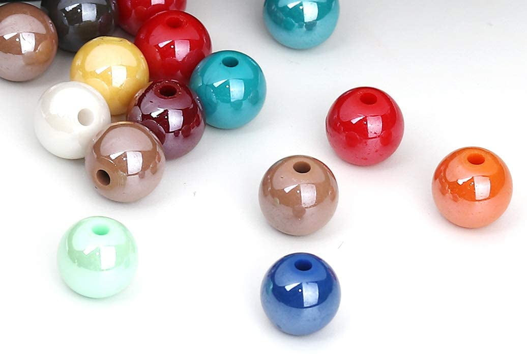 200 Mixed Color Acrylic Round Beads 8mm Imitation Wooden beads 
