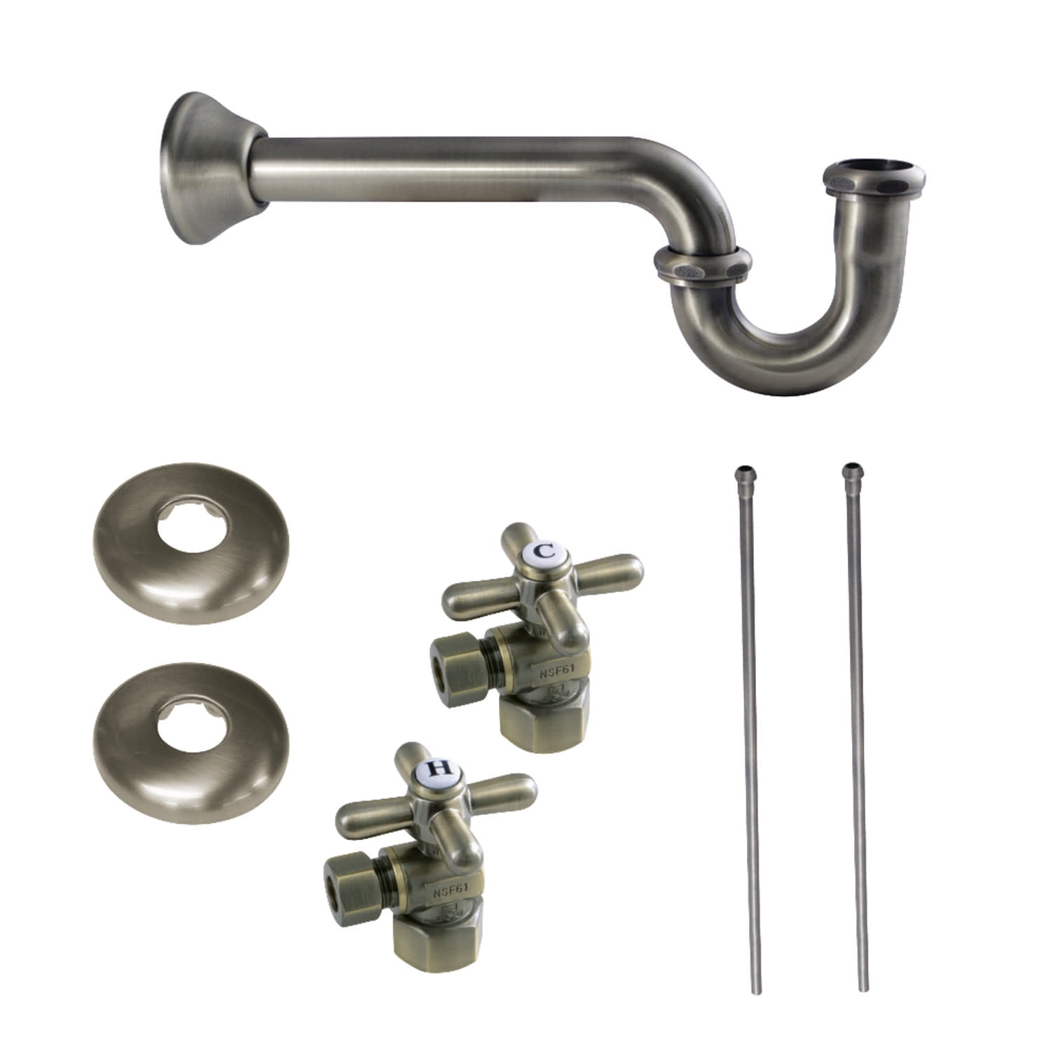 3/8-Inch Comp Outlet Polished Brass 1/2-Inch IPS Inlet Kingston Brass KPK102P Trimscape Plumbing Supply Kits Combo