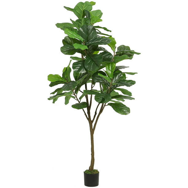 Artificial Plant Fiddle Leaf Fig Tree 6ft 86 Leaves Natural Faux In Pot For Home Office Living Room Bathroom Corner Decoration Com - Artificial Fig Tree Home Decorating