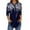 Dark blue, variant on Long Sleeve Shirts for Women 3/4 Length Sleeve Tops Spring Neck Casual Print Tunic T Shirts Three Quarter Length Tops Long Sleeve Tops
