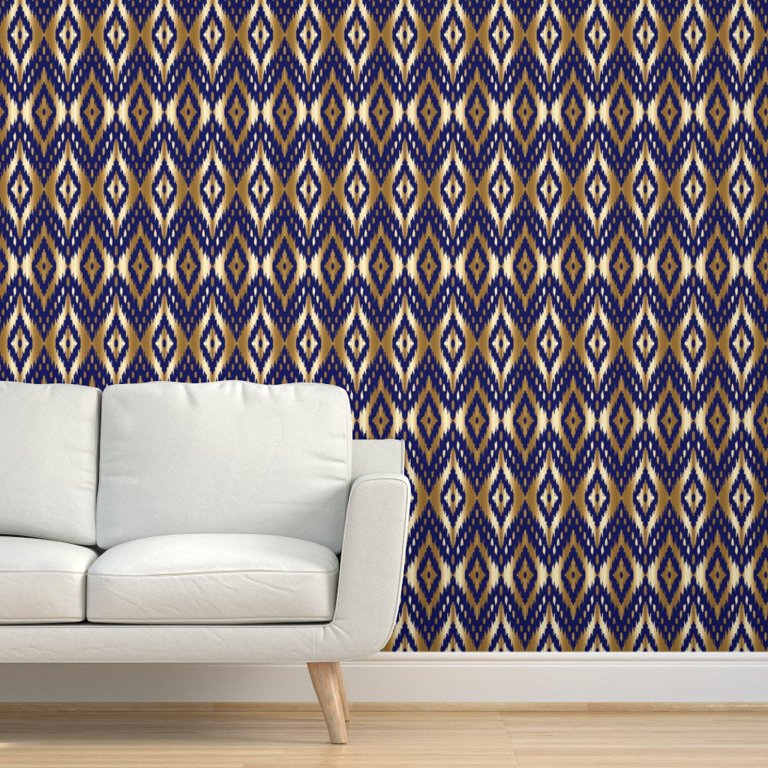 Gold And Navy Chevron Wallpaper