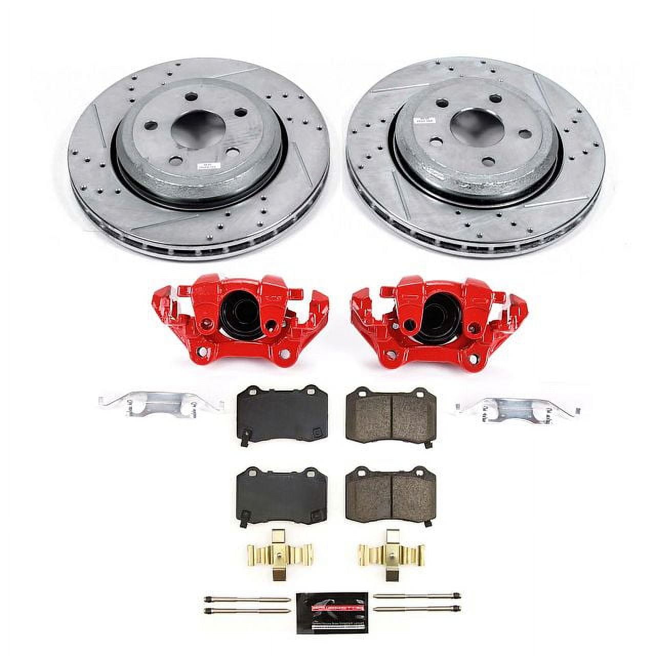 PowerStop Rear Z23 Evolution Sport Brake Pad and Rotor Kit with Red Powder Coated Calipers Fits: DODGE Select Models KC8758
