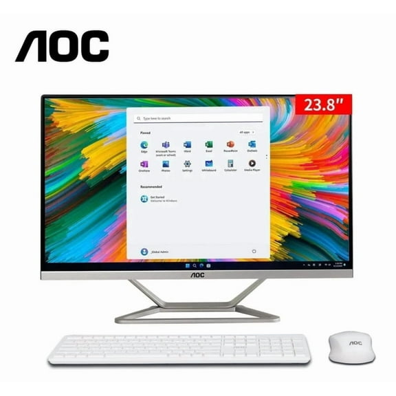 AOC 23.8" FHD All-in-One Business Desktop, Ryzen 3 3250U, 16GB RAM, 512GB SSD, Windows 11 Home