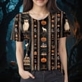 thumbnail image 2 of Godom Halloween Shirts for Women Funny Graphic Tee Shirts Pumpkin Short Sleeve Top, 2 of 4