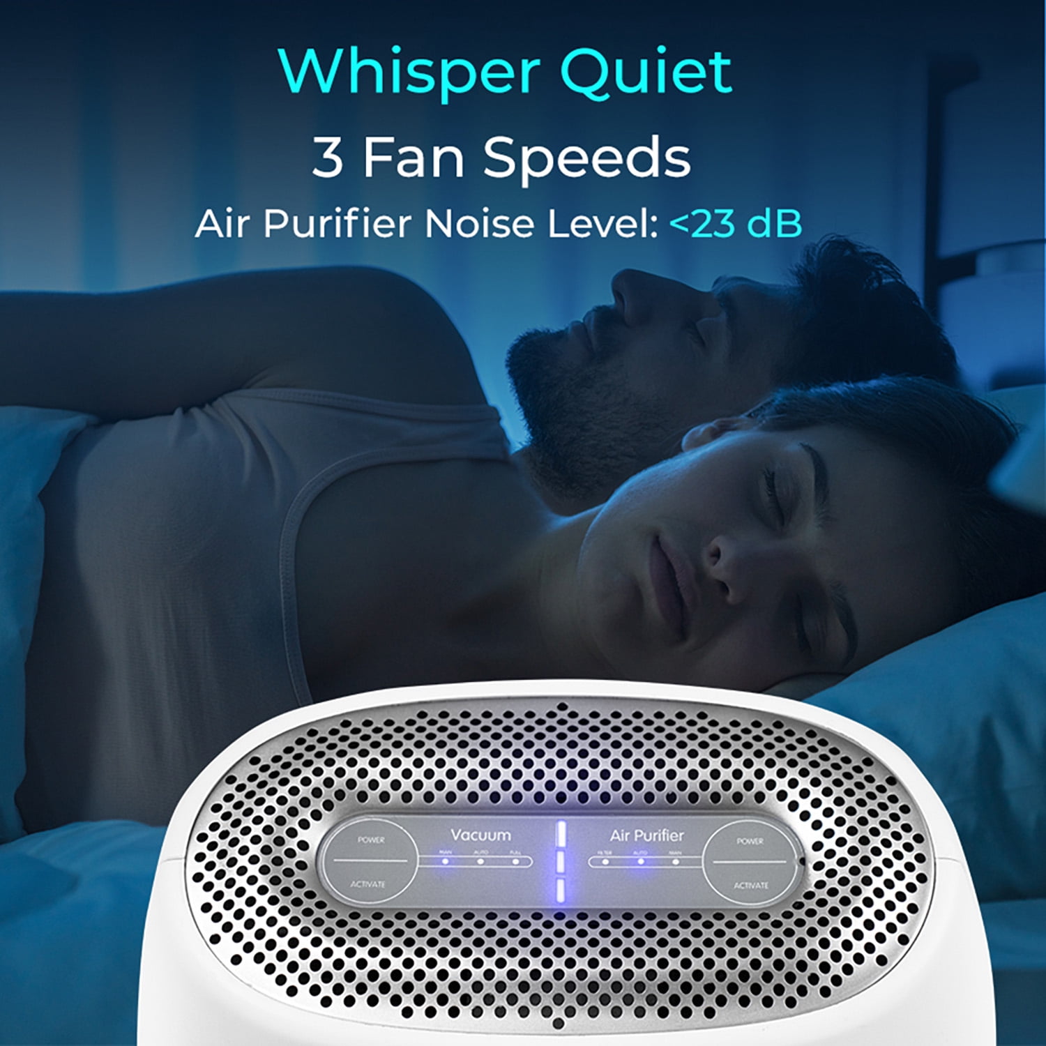 EyeVac Air - The Only 2-In-1 Air Purifier/Deodorizer & Vacuum, White