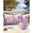 thumbnail image 2 of Pack of 2 Outdoor Pillow Covers, Spring Farmhouse Style Plant Blue and Pink Flowers Waterproof Square Throw Pillowcase Cushion Decorative Pillow Covers for Couch Patio Tent, 20x12 in, 2 of 6