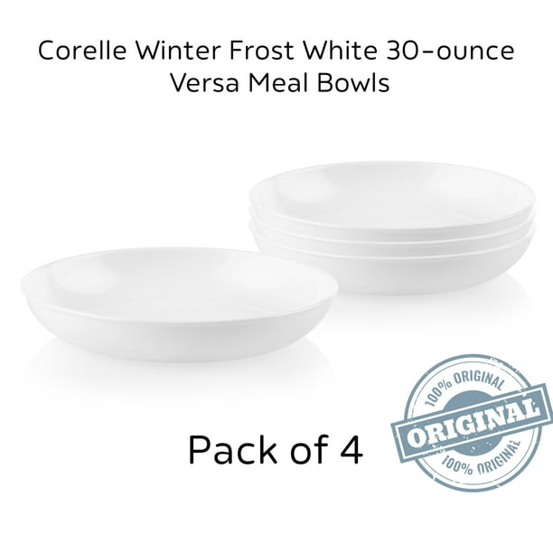 Corelle Winter Frost White 30ounce Versa Meal Bowls Vitrelle Glass (4