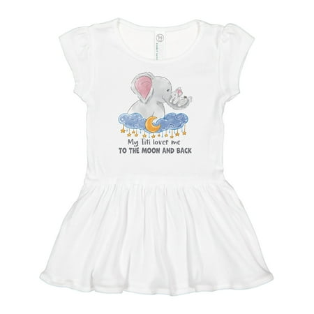 

Inktastic My Titi Loves me to the Moon and Back Elephant Family Girls Baby Dress