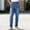 Navy, variant on Hueook Capri Pants for Women Wide Leg Pants Women's Fashion Solid Color Elastic Waist Pockets Length Pants False Jeans White 2X
