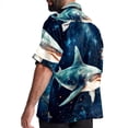 thumbnail image 3 of Starry Shark Men's Short Sleeve Beach Button Down Casual Printed Summer Shirts - Unisex, 3 of 6