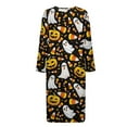 thumbnail image 5 of Xoenoiee Pumpkin Ghost Candy Corn Print Women's Sleepwear Zipper Long Nightgown Halloween Lounge Wear Dress Gown Soft Nightshirt Comfy Housecoat Robe, XL, 5 of 7