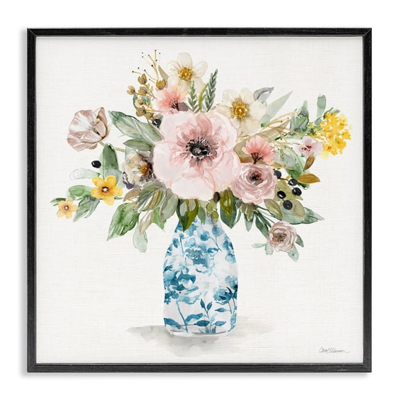 Stupell Industries Summer Chinoiserie Assortment Black Framed Giclee Art, design by Carol Robinson