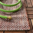 thumbnail image 3 of SAFAVIEH Courtyard Blazhe Chevron Indoor/Outdoor Area Rug, Red/Beige, 4' x 4' Square, 3 of 7