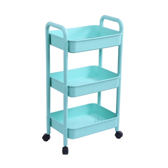 Organizers and Storage for Bedroom ThreeLayer Trolley Floor Storage Rack, Kitchen, Bedroom, Bathroom, MultiFunctional, Mobile, Easy to Move Organization and Storage Bedroom