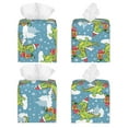 thumbnail image 2 of Goofa Dino Christmas Adventure Snowy Blue Tissue Box Cover PVC Leather Tissue Holder Square Facial Tissue Case Facial Paper Organizer Dispenser for Bathroom, Vanity Countertop, 2 of 8