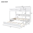 thumbnail image 2 of Harper & Bright Designs Full Over Full Bunk Bed with Trundle and Storage, Wood Bunk Beds Frame with Storage Bookcase Shelves for Apartment Dormitory, White, 2 of 9