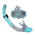 thumbnail image 1 of Máscara de buceo con tubo superior seco, resistente a impactos, para uso profesional. Azul verde, 1 of 9