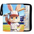 thumbnail image 1 of Carpeta para cartas BPQWLF de 900 bolsillos, cuero PU, béisbol conejo, 1 of 6