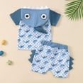 thumbnail image 5 of Baby Boy Outfits Summer Baby Toddler Boys 3D Shark Design Breathable Lightweight Round Neck Short Sleeved T Shirt Shorts Two Piece Set Toddler Boy Outfits Blue 3Y, 5 of 6
