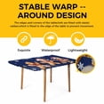 thumbnail image 4 of Gingerbread Navy Blue Table Cloths for 3 Foot Rectangle Tables, Christmas Winter Snowflake Patio Waterproof Elastic Fitted Tablecloths, Washable Rectangular Table Cover for Camping, 4 of 8