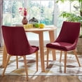 thumbnail image 2 of Chelsea Lane Mid-Century Modern Linen and Oak Dining Chairs, Set of 2, Tawny Port, 2 of 5