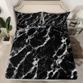 thumbnail image 2 of Castle Fairy Boys Girls Abstract Gradient Marble 4 Pieces Queen Sheet Sets,Stone Pattern Ultra Soft Flat Sheet,Black White Queen Fitted Sheet,Breathable Home Decor, 2 of 7